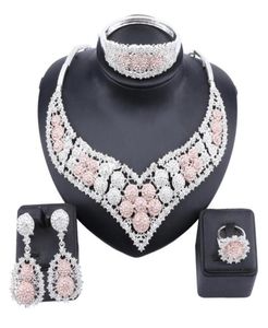 Vrouwen feest bruids fine crystal ketting oorrang sieraden sets voor bruiloftsfeest diner jurk accessoires sieraden sets 9857682