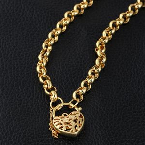 Vrouwen hanger ketting ketting 18k geel goud gevuld hangslot hart sieraden cadeau hoge kwaliteit gepolijst270S