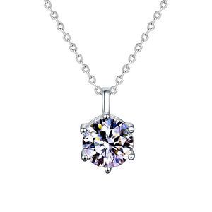 Femmes Pendentifs Collier En Argent Sterling S925 Femme Colliers Lady Bling 1CT / 2CT / 5CTMoissanite Diamant Pendentif Collier Bijoux pour Cadeaux