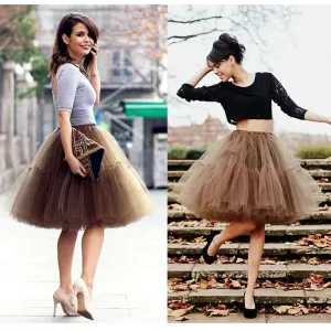 Vrouwen Petticoat Korte Rok Zachte Tutu Tule Feestjurk 6 Lagen Vintage Hoge Taille Baljurk Onderrok Rockabilly Crinoline CPA539