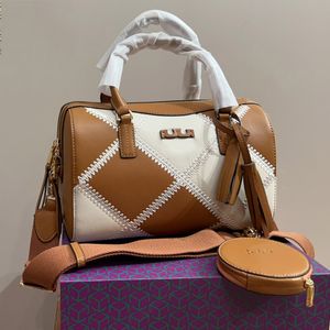 Dames Kussentas Crossbody Schoudertassen Tote Bag Met Tophandvat Designertassen Kwasten Handtas Diamantrooster Lederen Draad Totes Tassen Gouden Hardware Geweven Brede Band