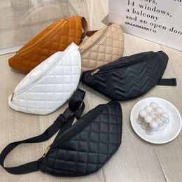 Bolso de cintura a cuadros Bolsas para el cinturón de cuero de mujeres Bolso de hombro Crossbody bolso de cofre de hombro Fanny Pack Pack Banana Hip Purso