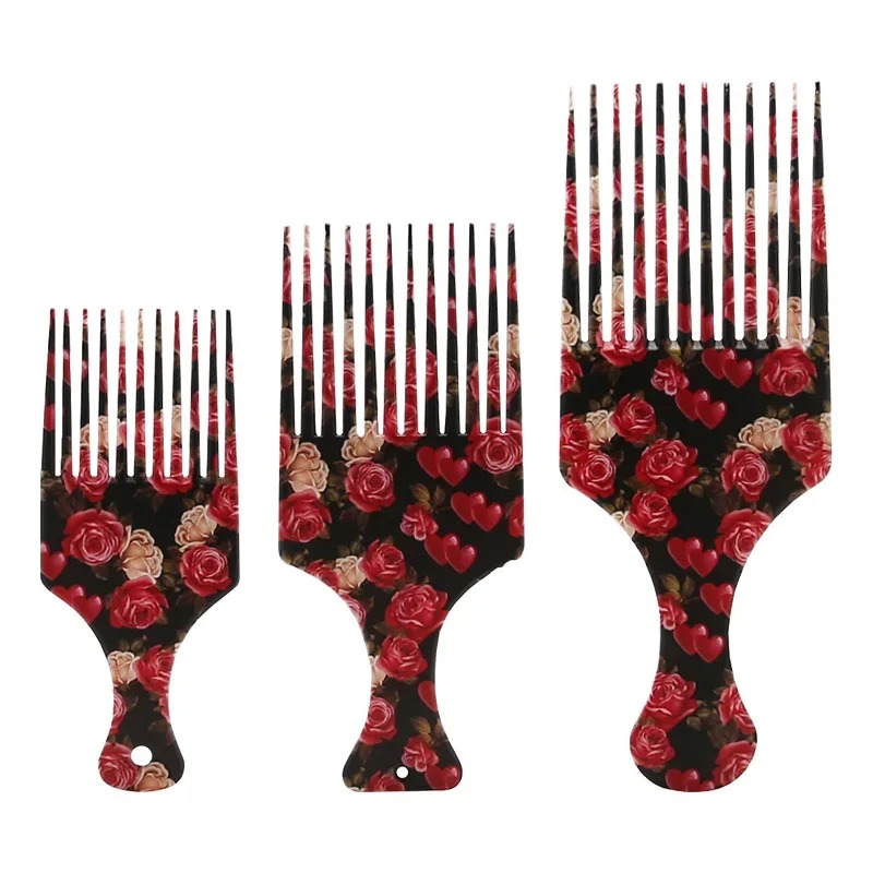 Women Plastic Hair Comb Hair Fork Massage Wide Teeth Curl Comb Styling Tool