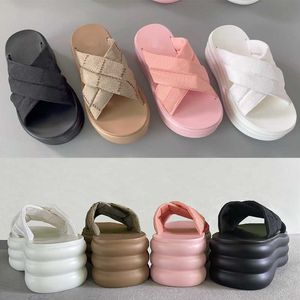 Sandalias de plataforma para mujer, sandalias de verano de diseñador, suela gruesa, sandalias con tiras cruzadas, suela de goma suave, zapatillas cómodas, talla grande 45 NO458