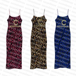 Luipaard Print Jurk Vrouwen Sexy Sling Jurken Party Mode Lange Jurk Nauwsluitende Bodycon Jurk