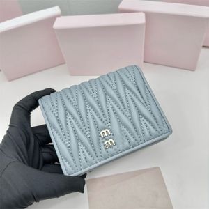 Vrouwen geplooid Korte portemonnee mini -kaarthouder Designer Wallet Mode Cards Holders Holders Purse Real Leather Top