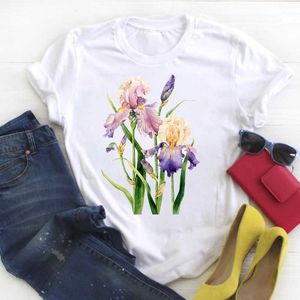 Dames Plus Size 4XL Bloem Floral Aquarel Leuke Zomer Dames Kawaii Kleding Tees Top Grafische Gedrukt T-shirt Vrouwelijke T-shirt X0527