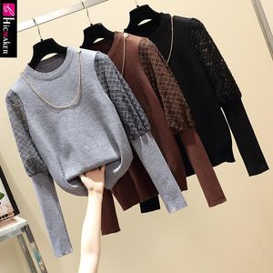 Dames Sweaters Dames Plus Size Oversize Kant Splicing Chain Design Gebreide trui