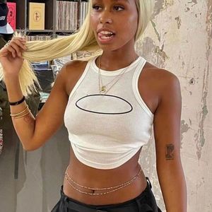 Femmes Plus Taille T-Shirt Cort Cargo Alcat Été Mince Hommes Réservoirs Haut Court Gilets Sexy Noir Sans Manches O-cou Croptops Débardeurs Y2K Crop Gilet En Gros SMLXL