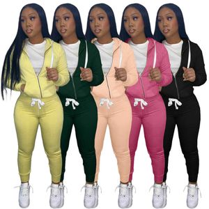 Femmes grande taille survêtements deux pièces pantalons tenues fermeture éclair sweat à capuche et manches longues pull pantalon de survêtement survêtement costume de sport automne hiver