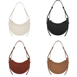 Femmes pochette sac de créateur numéro dix sac à bandoulière couleur unie demi-lune bolso sous les bras baguette sac à bandoulière fermeture à glissière blanc marron e4