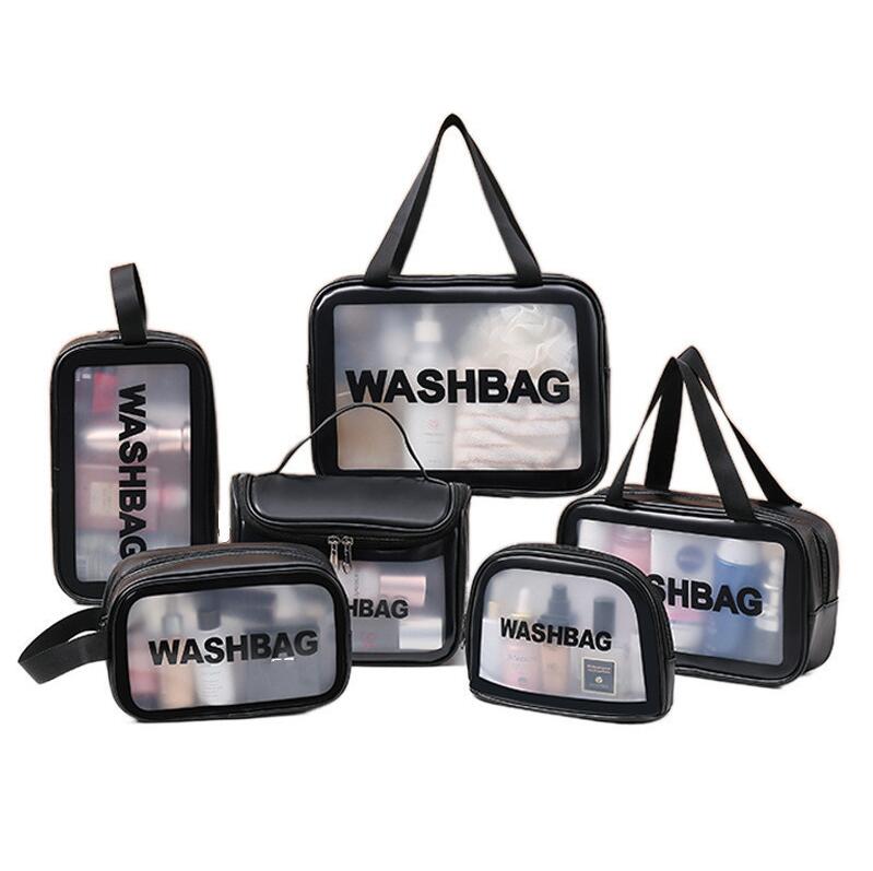 Kvinnor Portable Travel Wash Bag Kvinnlig transparent vattentät sminkförvaringspåse stor kapacitet Kosmetisk arrangör