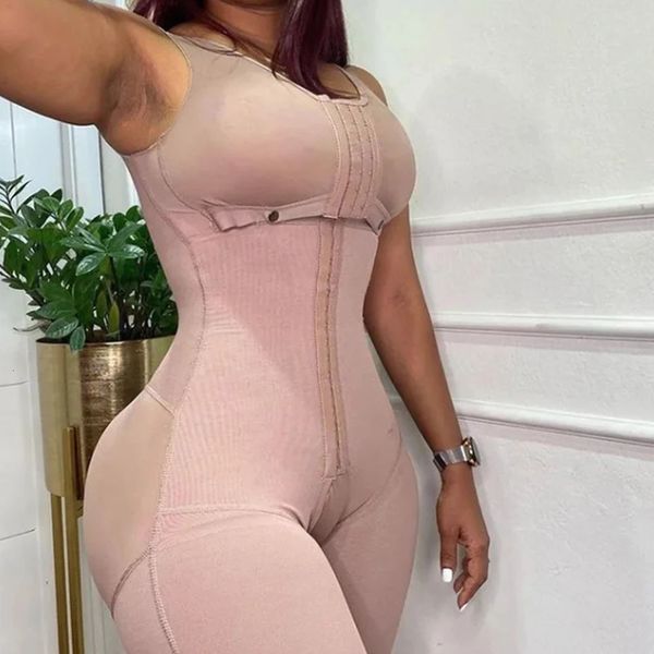 Mujeres Post Liposucción Sujetador Doble Compresión Faja Corsé Entrenador de cintura Butt Lifter Crotchless Shapewear Fajas colombianas 231220