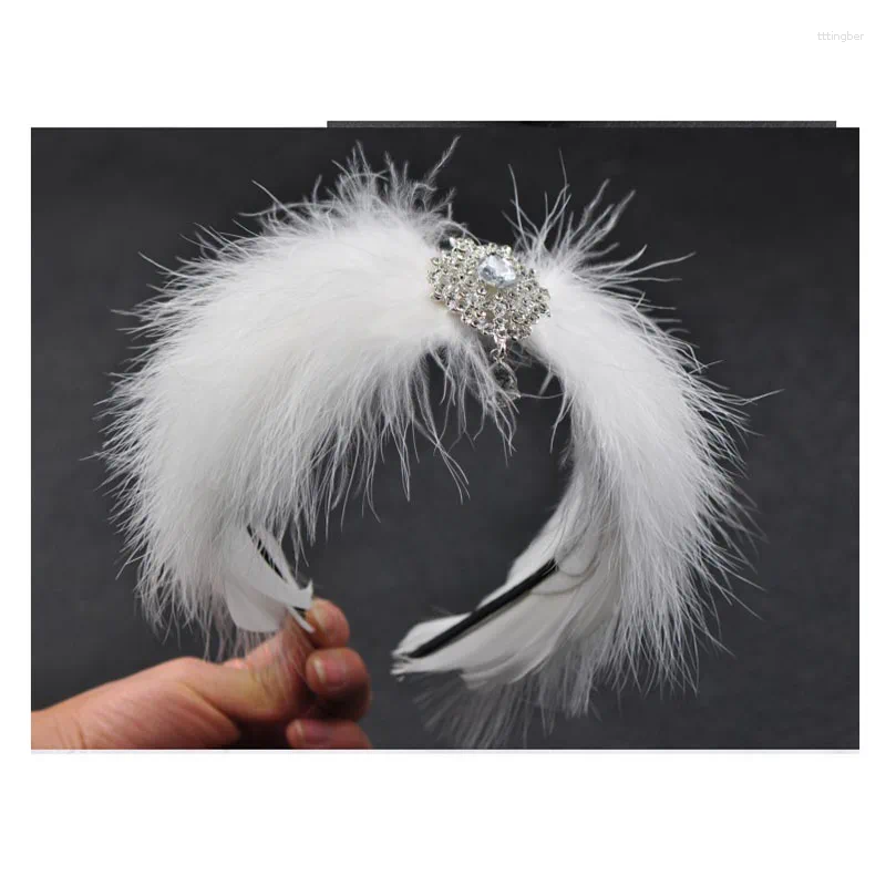 Vrouwen Prinses Ballet Haaraccessoires Hoofdband Top Voor Bruiloft Kerst Zwanenmeer Veren Hoofdtooi Met Strass