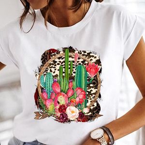 Femmes imprimer vêtements Cactus fleur Style Vintage T-shirt mode femme hauts Mujer Camisetas dessin animé graphique T-shirt