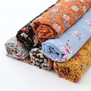 Vrouwen gedrukte bloemen chiffon hijab bloem vierkante sjaal hoofd wraps islam sjaals zonnebrandcrème hoofdband moslim foulard