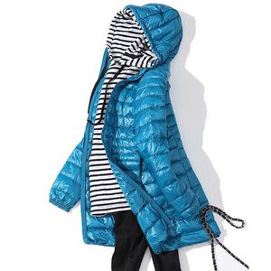 Vestes bouffantes ultralégères en duvet de canard pour femmes, Parka à capuche Portable, coupe-vent, vêtements d'extérieur, nouvelle collection automne-hiver 6XL 7XL