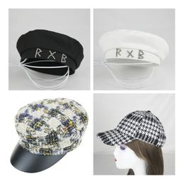 Béret britannique sauvage pour femmes, couleur Pure, artiste français, Design strass, mode rétro peintre, chapeau pour dames, 240229