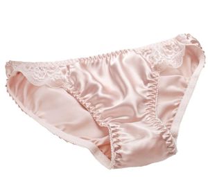Femmes Pure Silk Sexy Paleties 100 Briefs de soie pour la dame sous-vêtements avec dentelle de haute qualité 1091284
