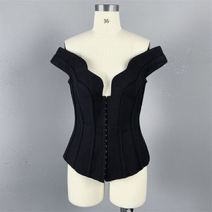 Vrouwen duwen een corset bustier luxe zwarte body tops sexy body top designer bodem ondergoed lingerie