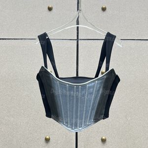 Vrouwen duwen een corset bustier luxe denim body tops sexy body top designer bodem ondergoed lingerie