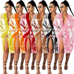 Vrouwen Pyjama Jurken Bandage Nachtkleding Casual Mode Femme US Dollar Gedrukt Thuis Jas Sexy Vest Nachtclub Kleding