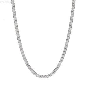 Collier de Tennis en Moissanite pour femmes, en or massif 18 carats, de luxe, Design coréen, 43cm de longueur, 5mm de largeur, diamant synthétique