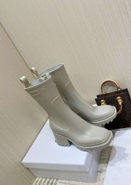 Botas de lluvia para mujer estilo inglés impermeables Welly goma agua lluvia zapatos botines botines 4563