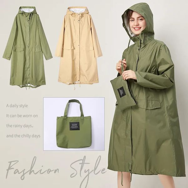 Femmes imperméable longue vêtements de pluie hommes manteau de pluie imperméable Poncho japon imperméable Cape couverture à capuche universel 231225