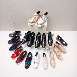 femmes bottes en cuir véritable fond épais mode luxe plate-forme designer chaussure Elyse Star chaussures Britt Wedge à lacets plat talon haut 8cm 33-41