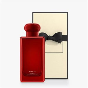 Femme bouteille rouge parfum Scarlet Poppy 3,4 oz ingrédients naturels parfum de Cologne 100 ml expédition rapide