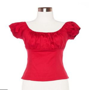 Femmes Red Preasant Tops Blouse The épaule Shirts sexy Clothing Top Blouse6755926