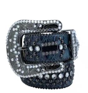 Dames Rhinestone B Simon Belt voor heren Silver Shiny Diamond Fashion Crystal Ladies Taille Jeans8145437