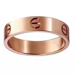 vrouw ring schroef liefdesringen dame Ringen voor stelletjes klassiek luxe designer sieraden Titanium staal Legering Verguld Goud Zilver Roos Vervaagt nooit Niet allergisch 4/5/6mm