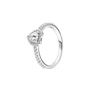 Vrouwen ringen designer 925 Zilver verhoogde hartvormige ring met zakvak Dagelijkse geschenken voor dames