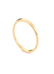 Vrouwen ringen mode persoonlijkheid gouden ring 2 mm gebogen binnen- en buitenste bolvormig glad roestvrijstalen allmatch dunne ring2733092