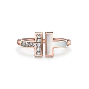 Vrouwen ringen luxe designer mannen merk zirconia mode verstelbaar 18k goud vergulde verlovingsjubileumcadeau voor
