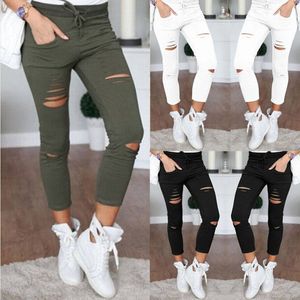 Femmes Déchiré Jeans Pantalon Stretch Crayon Pantalon Leggings Femmes Jean Casual Slim Dames Jeans