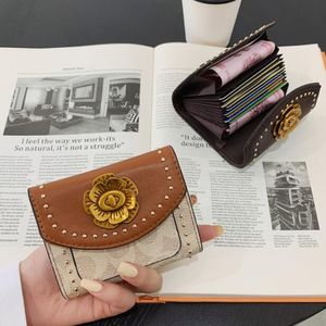 Dames klinkprint ontwerper korte portefeuilles vouwkaart houders mode vintage dame koppeling portemonnee munt portemonnee multi funcito d 9835