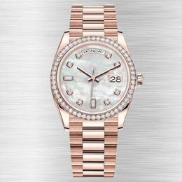 Les femmes regardent le concepteur de diamants de luxe automatiques de montres d'affaires montre premium en acier inoxydable bleu montre-bracelet saphir mode double date montre-bracelet