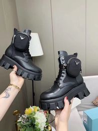 Botas femininas Rois martin botas de combate de inspiração militar bolsa de nylon presa ao tornozelo com tira Ankle boots klm0002