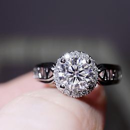 Dames Romeinse cijfers Diamond Ring Sparkly Round Finger Rings Mode-sieraden voor Gift Party Maat 6-10