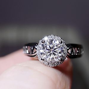 Anillo de diamantes con números romanos para mujer, anillos de dedo redondos brillantes, joyería de moda para regalo, tamaño de fiesta 6-10