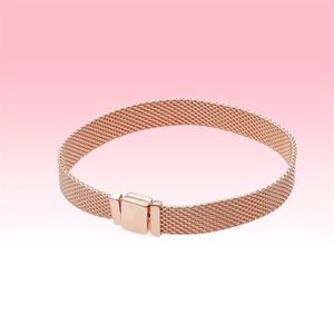 Femmes Bracelets en maille d'or rose NOUVELLE chaîne de main de charmes pour bracelet en argent sterling Pandora 925 avec boîte-cadeau originale au détail2561