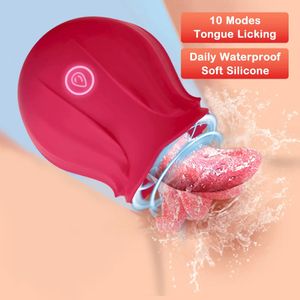 Vrouwen rose tong likken vibrator G Spot Tepel Stimulatie volwassen speelgoed vibrerende siliconen clitoris vibrators speeltjes voor vrouwen 240307