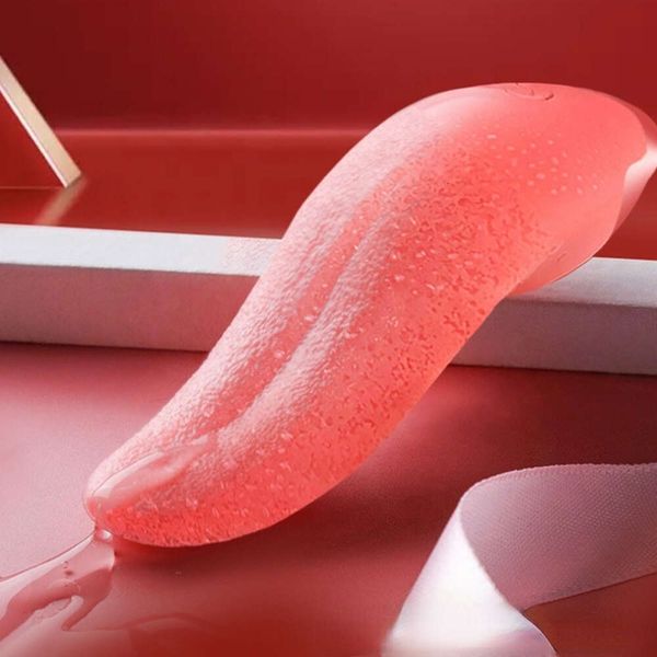 Femmes Rose Longue Licking Vibrator G Spot Stimulation de mamelon