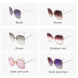 Femmes rondes couleurs 2021 lunettes de soleil nouveau grand pour lunettes 6 concepteur UV400 soleil cadre luxe lunettes métal Ugttv