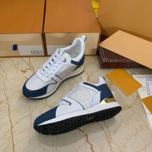 Dames Run Away Sneaker Trainers Heren Vrijetijdsschoenen Klassieke hardloopschoenen voor heren Patent Emboss Leer Zwart Blauw Mesh Lace-Up America Cup met doos