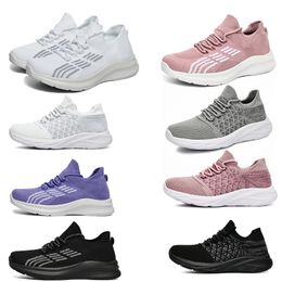 Femmes Chaussures de course Breatchables Lace-Up Mesh noir blanc violet Purple Gris Pink Shoes Mens Trainers Sports Sneakers Gai