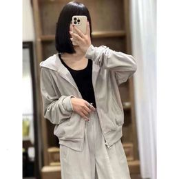 Dames 0C43M704 Autumn Sport Veet Casual Fashion Hooded Cardigan Jacket Wide Leg Pants Tweedelige set Old Cobbler Aangepast